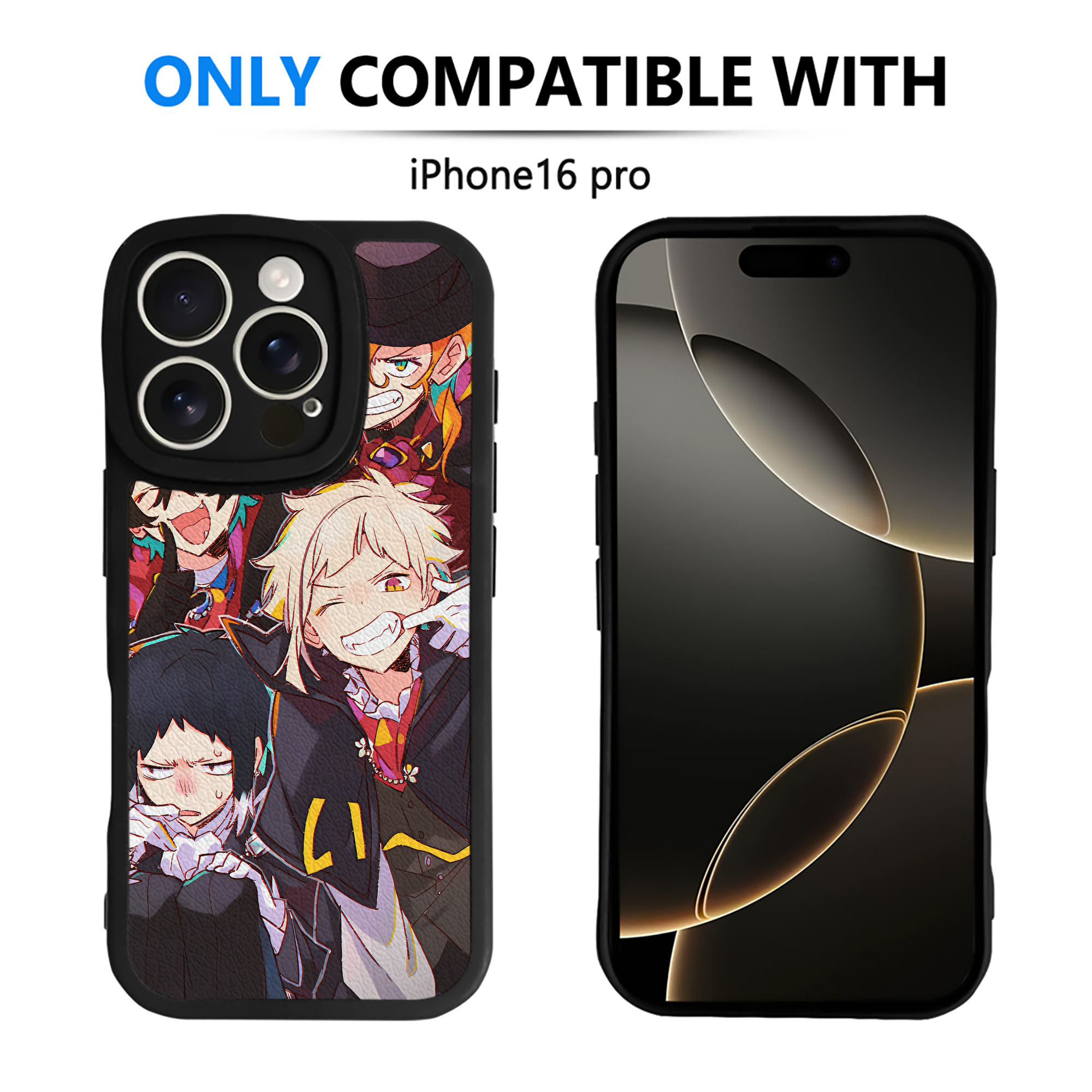 （画像用） 文豪ストレイドッグス Bungo Stray Dogs 【iPhone 16シリーズ対応】シリコンスマホケース（レザー調） 材質：シリコン